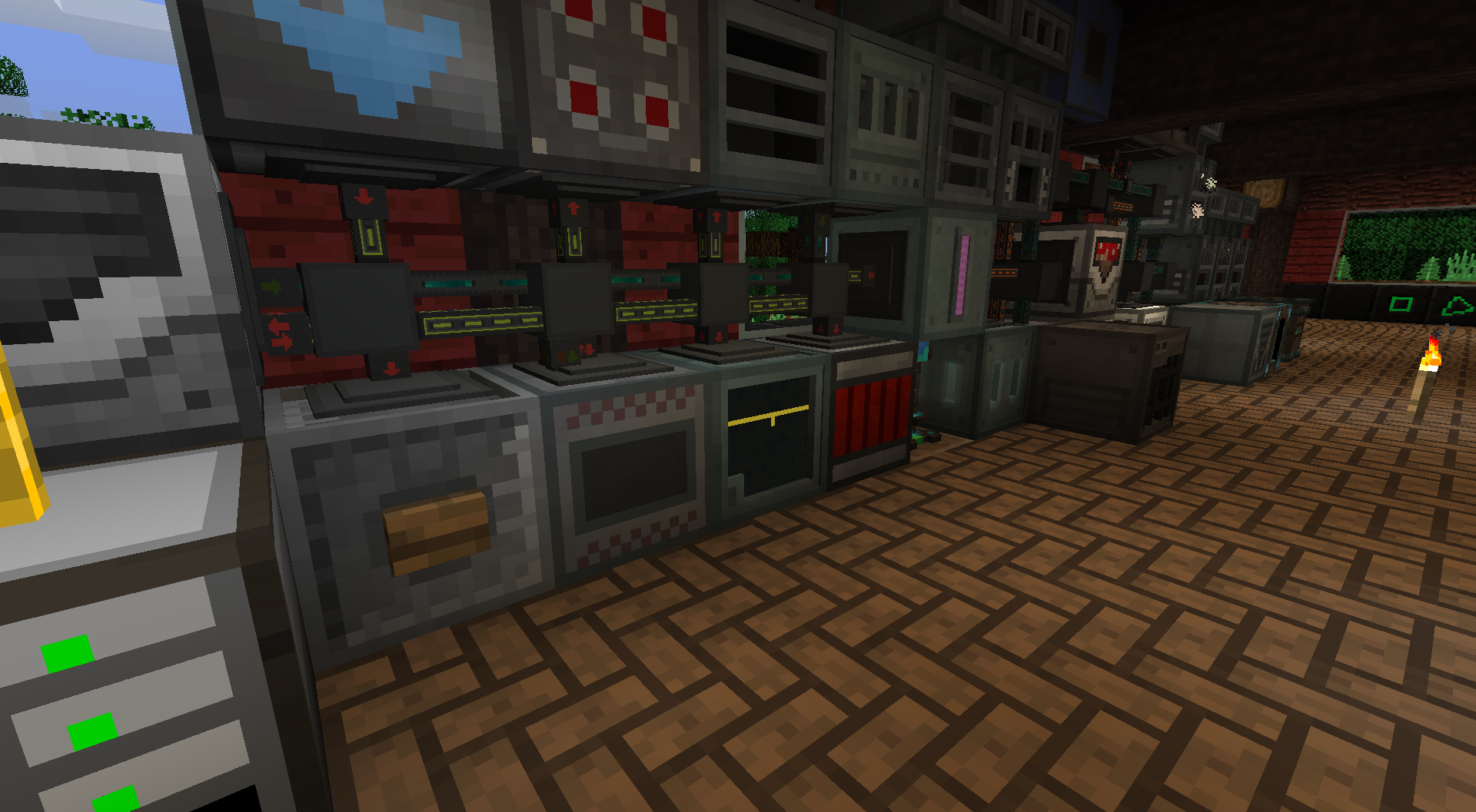 minecraft: A room full of various machinery